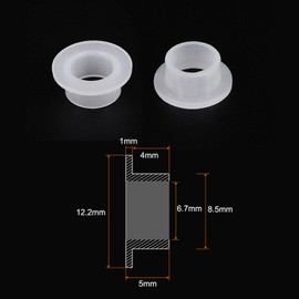 QUARKZMAN Flanged Sleeve Bearing 6.7 mm Bore 8.5 mm OD 5 mm Length Nylon Bushings for Shaft White Pack of 10