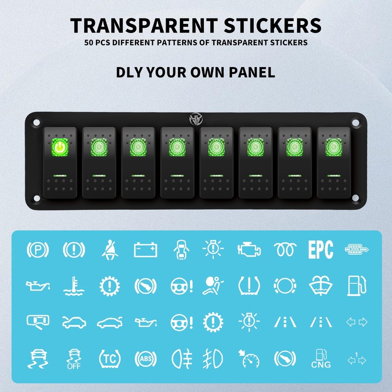 8 Gang Switch Panel 12v 24v Dc Toggle Switch Panel