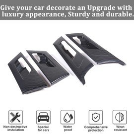 HAPPYHORSE Automotive Central Control Trim Cover Protective Cover Compatible with Mitsubishi Outlander 2022-2024 ABS Carbon Fiber Trim Accessories (Door Inner Handle Frame)