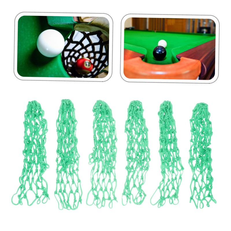 WOONEKY Billiard Net Bag 6 Pack Cotton Pool Table Pockets