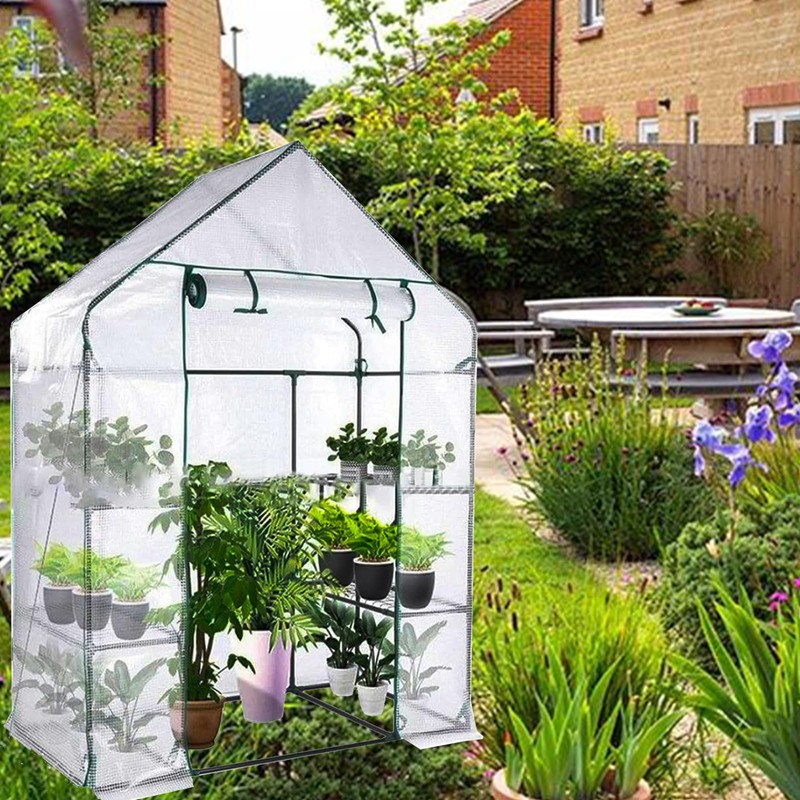 yeesport 56x56x76Inch PE Cover for Walk-in Greenhouse with Roll-Up Zip