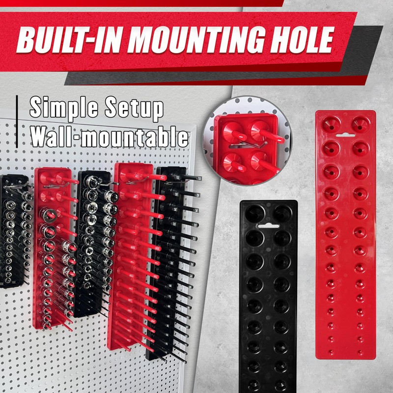 EACELIY 6PCS Socket Organizer Tray Set,1/2", 1/4" and 3/8" SAE