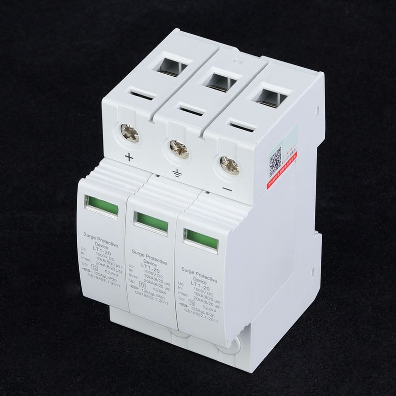 LT1-20 Surge Protector, 3P 1000VDC 20KA, 35mm DIN Rail Mount