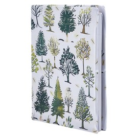 NICENEEDED Tree Forest Stretchable Book Cover, Washable Reusable Jumbo Elastic Cloth Book Sleeve, Adjustable Book Protectors for Hardcover Book Lovers