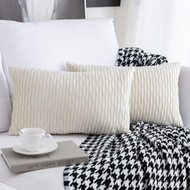 Cushion Covers, Set of 2 Decorative Square Cushion Covers, Velvet Modern Cushion Covers for Couch, Bed, Sofa, Chair, Bedroom, Living Room