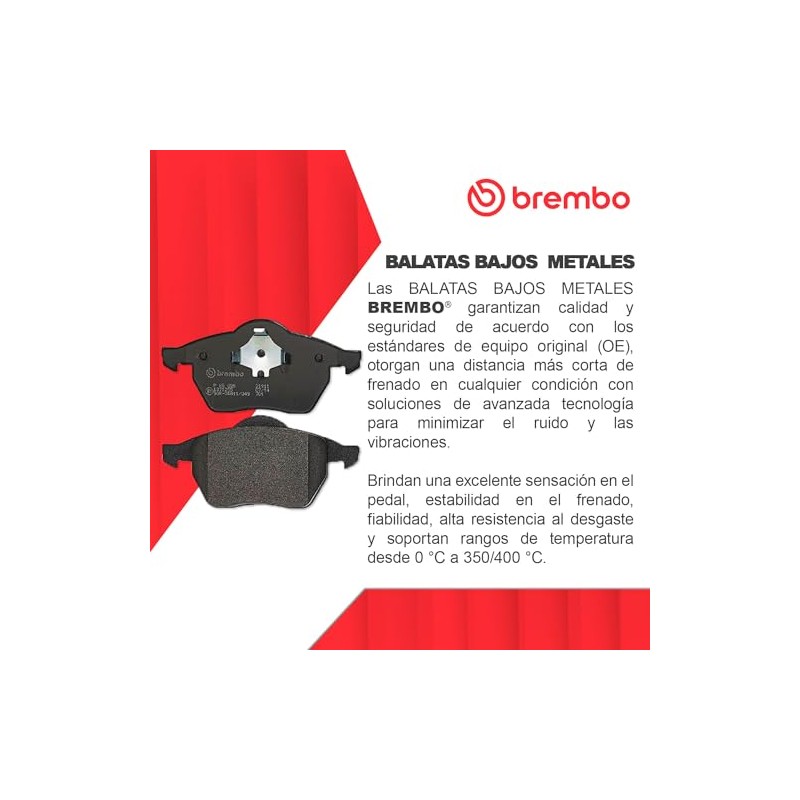 BREMBO Balatas Bajos Metales Delanteras Compatible con HONDA CIVIC de