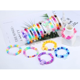 AWARDSEN 970 Stück Pony Beads Transparente Perlen Bunt, 9mm Perlen zum Auffädeln, Pony Perlen Set Perlen Zum Auffädeln, Armbänder Selber Machen Set, Kandi Beads für Armbänder, Schmuck, Ketten, Basteln