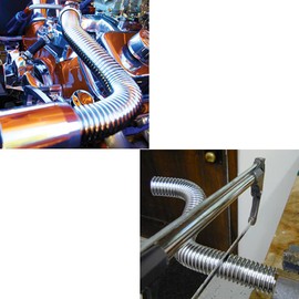 WENJTP Universal 48-inch Flexible Radiator Hose Kit with 1-3/4", 1-1/2", 1-1/4" Chrome Caps Stainless Steel HTRACING (silver)