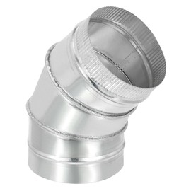 PATIKIL 6" OD 45 Degree Elbow Duct Pipe Connector, HVAC Ventilation Chimney Flue Tube Connector Galvanized Iron Adapter Crimped for Vent Exhaust Stovepipe