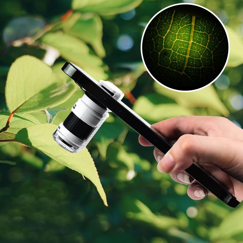 LALASTYLE 80x Portable Microscope Pocket Handheld Mini Microscope with LED