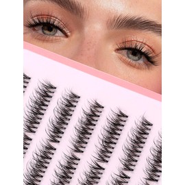 Siligli Natural Lash Clusters 154 Pcs Individual Lashes C D Curl Cluster Lashes Mix 13-17mm Wispy Lash Extensions Pre-Seperated Left & Right Eyelash Clusters Individual Lashes DIY at Home 7 Pairs
