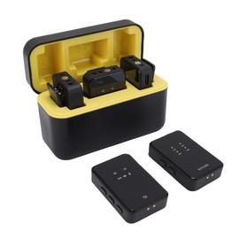 Dpofirs 1 to 5 Wireless Lavalier Microphone for Camera PC Smartphone, Square Wireless Lapel Mic with Noise Cancelling, 8H Working Time for Video Recording Vlogging