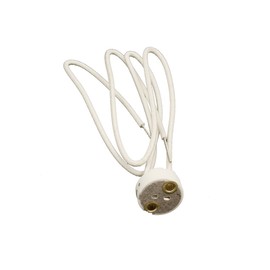 Leviton Miniature Bi-Pin Base Ceramic Body G4, G6.35, GY6.35, GX5.3 MR16 GZ4 MR11 Halogen Incandescent Lampholder, 80054, White