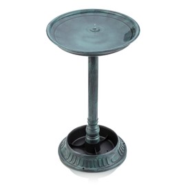 Alpine Corporation - 25" Tall Outdoor Birdbath with Planter Yard Statue, Green – Stunning Garden Accent to Attract Birds - Durable Polypropylene Construction for Patio, Deck, or Yard