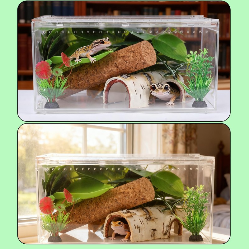 Crested Gecko Tank Accessories, Reptile Decor,Reptile Hanging Plants Vines with
