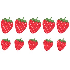 Yalulu Pack of 10 Strawberry Sew-On Iron-On Patches Sticker Appliqué DIY T-Shirt Jeans Clothing Bags Patches Stickers