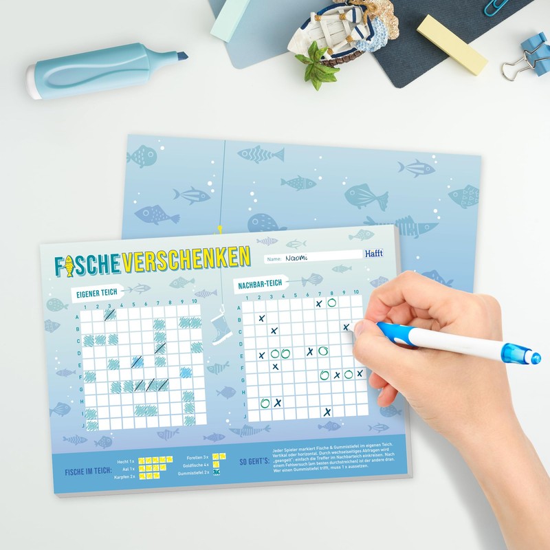 Häfft Sinking Ships Game Pad A5 "Fish Gift" 50 Sheets