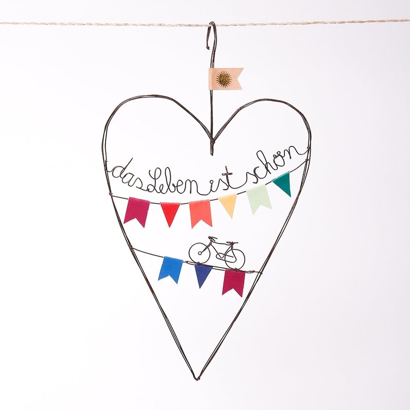 Good old Friends Large Wire Hearts "Das Leben ist schön"