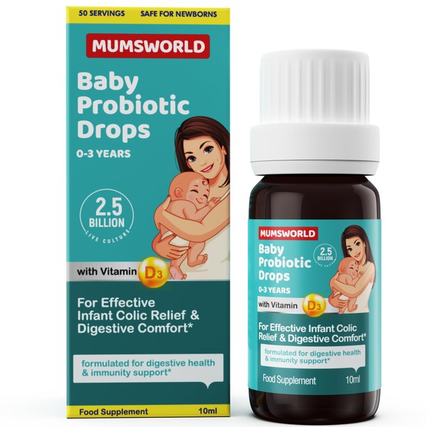 Mumsworld Probiotic Baby Drops with Vitamin D - Colic Relief