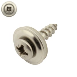 Pack of 50 Plumber Screws with EPDM Sealing Washer - 15 mm - Phillips (POZI) PZ - 4.5 x 20 mm DIN7995 Stainless Steel A2 V2A - SC-Normteile