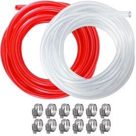 Hilangsan Kegerator Beer Line Tubing 15ft 3/16 Beer Line + 15ft CO2 Gas Line Keg Line Beer Tubing CO2 Hose Kegerator Parts Kegerator Lines Replacement Kit CO2 Tubing with Hose Clamps