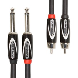 Roland Black Series Dual Connection Cable - 6.3mm Jack to RCA Length 1m - RCC-3-2R28