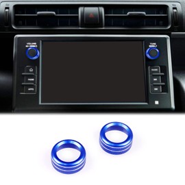 KUNGKIC Audio Volume Tune Knob Button Cover for 2021 2022 2023 2024 Toyota GR86 Subaru BRZ Sport Style Interior Decorated Aluminum Alloy Knob Ring Covers Accessories Blue 2Pcs