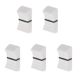 Rebower Potentiometer Mixer Fader Cap Flat Button [for 4 x 1 mm Wave Cover] - Plastic/White/Pack of 5