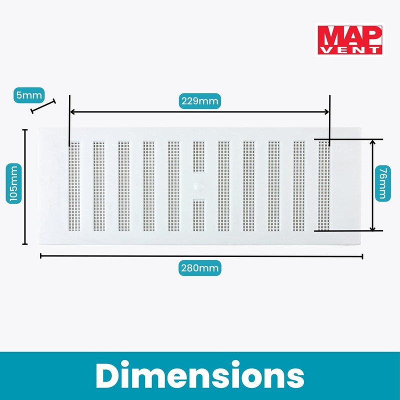 MAP 9" x 3" Adjustable Plastic Vent Grille with Fly