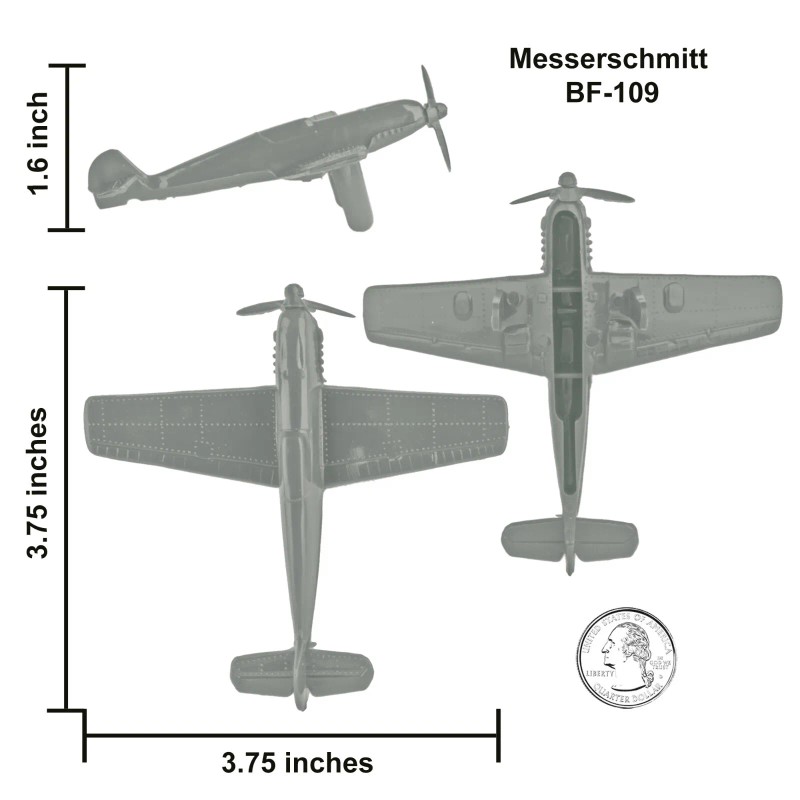 TimMee Processed Plastic Gray WW2 Fighter Ace Planes Tim Mee