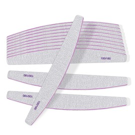 Professional Reusable Nail Files, 12 Pieces, 100/180 Grits, Double Sided Emery Boards, Manicure Tool for Acrylic Nails