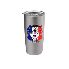 Bastille Day Happy 14th July Cat French Flag Stainless Steel Insulated Tumbler