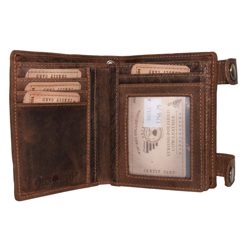 Green Burry 1796A Skull Wallet Colour: Saddle Brown 25, Saddle