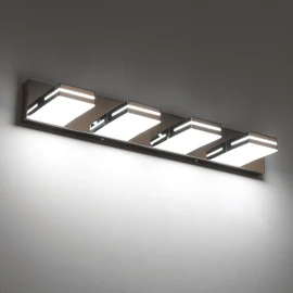 SineRise LED Modern Bathroom Vanity Light Fixtures (2-Light, 15.5-Inch, Dimmable), Chrome Modern Acrylic Bathroom Wall Lighting Fixtures Over Mirror (Cool White 6000K)