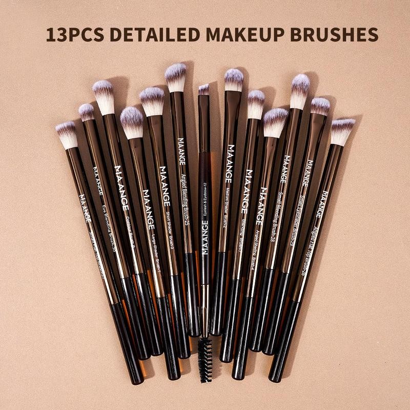 MAANGE Professional Soft Makeup Brush Set, 13pcs/set Eyelash & Eyeshadow