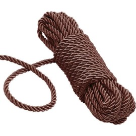 KuTi Kai All Purpose Rope 8 mm 10M - 32 Feet Length Strong Multifunctional Soft 100% Nylon Rope Natural Twisted Durable Long Ropes(Brown)