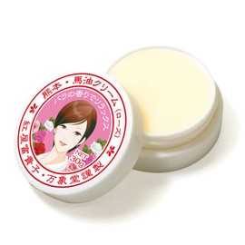 Manshodo Horse Oil Cream, 1.1 oz (30 g), Rose, Hand Cream, Sensitive Skincare, Aso Essential Oils, Efficacy, Additive-free, Made in Japan, Moisturizing, Rough Hands