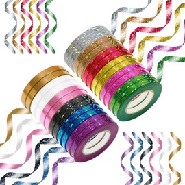 WELANE Curling Ribbon, 24 Rolls Colorful Shiny Gift Wrapping Ribbon for Wedding, Celebration, Birthday, Party Decoration (10m/Rolls)