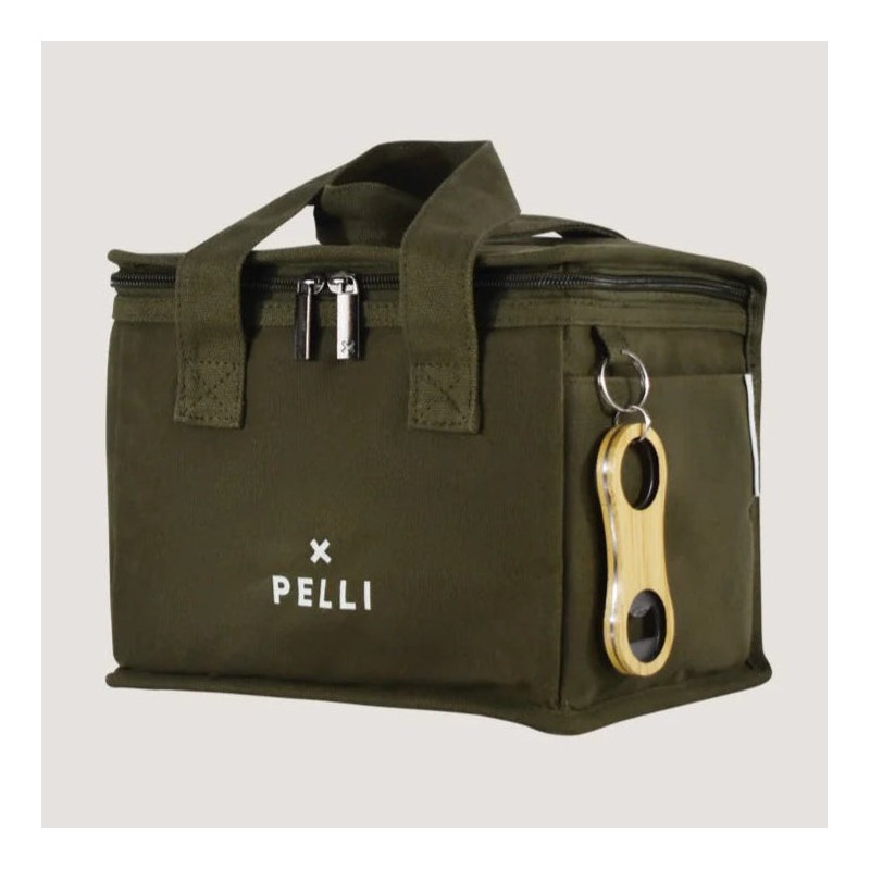 Pelli Lunch Squared Waxed Canvas Insulated Lunch Bag, Ginger