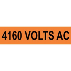 ComplianceSigns.com 4160 Volts Ac Safety Label Decal, 4x1 inch 10-Pack Vinyl for Electrical Pipe Markers