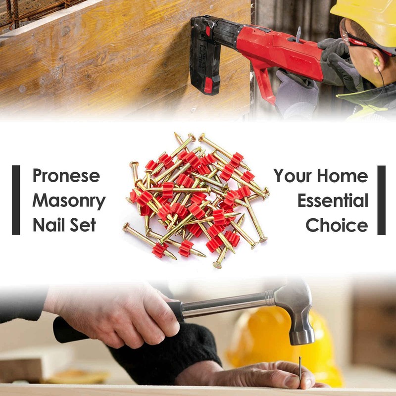 Minimprover 140 Pcs Masonry Nails Set, 5 Sizes of Galvanized