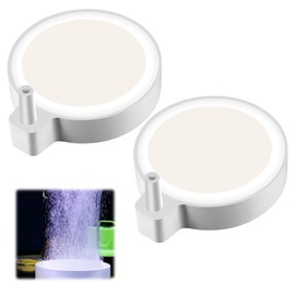 2 Stück Nano Sprudelstein für Aquarium, Durchmesser 5cm Luftstein Aquarium LuftausströMer, Ultra-Mikroblasen Aquariumluftsteine, Geräuschloser Nano-Luftstein für Aquarien Bis Zu 60cm, Eimer, Teiche