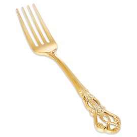 Joyido 30 Pieces Gold Plastic Forks - Heavy Duty Gold Disposable Fork - Fancy Plastic Cutlery Includes 30 Forks for Dinner Parties Weddings Banquet