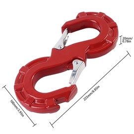 ATENGIDR Quick-Release S-Hook, 3/8" Tow Hook for Off-Road Recovery,Towing Shackle 33000 Lbs,G80 Heavy Duty Strength Integrated Winch Quick Shackle for SUV, ATV, Pickup Trucks, Trailers,QP-006Red