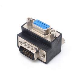 Oiyagai DB15 Right Angle Female VGA to Male VGA Cable Adapter 90 Degree Connector
