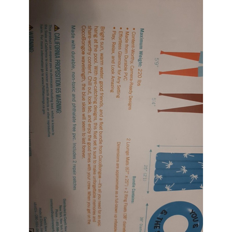 Coco Float set for pool Coco Bongo Luxe pool water