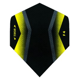 Thor F4 F4 Flights > 100 Micron Standard Shape A (No. 2) Set of 4 Dart Flights Blue / Pink / Yellow - Bronze Thor F4 Exclusivline Darts Flight (Yellow/Black)