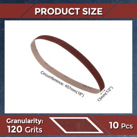 Kozelo 10 Pcs Sanding Belts 1/2 x 18 Inch 120 Grit Aluminum Oxide Abrasive Sandpaper for Belt Sander Metal Grinding Wood Working Weld Rust Removal