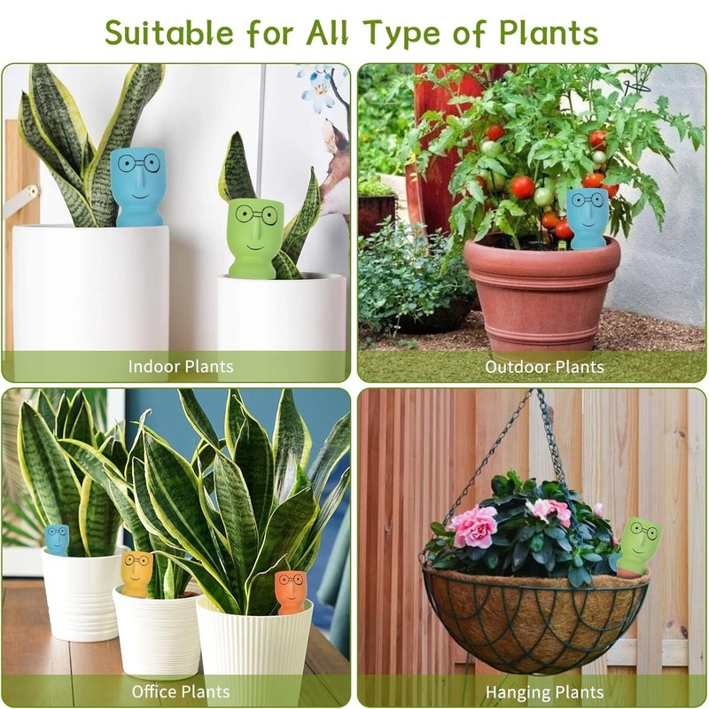 4 Pack Terracotta Watering Spikes, Vacation Self-Watering Planters Devices, Continuous