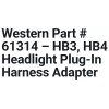 Western/Fisher 61314 Western 7374 Fisher HB3 HB4 Headlight harness Conventional